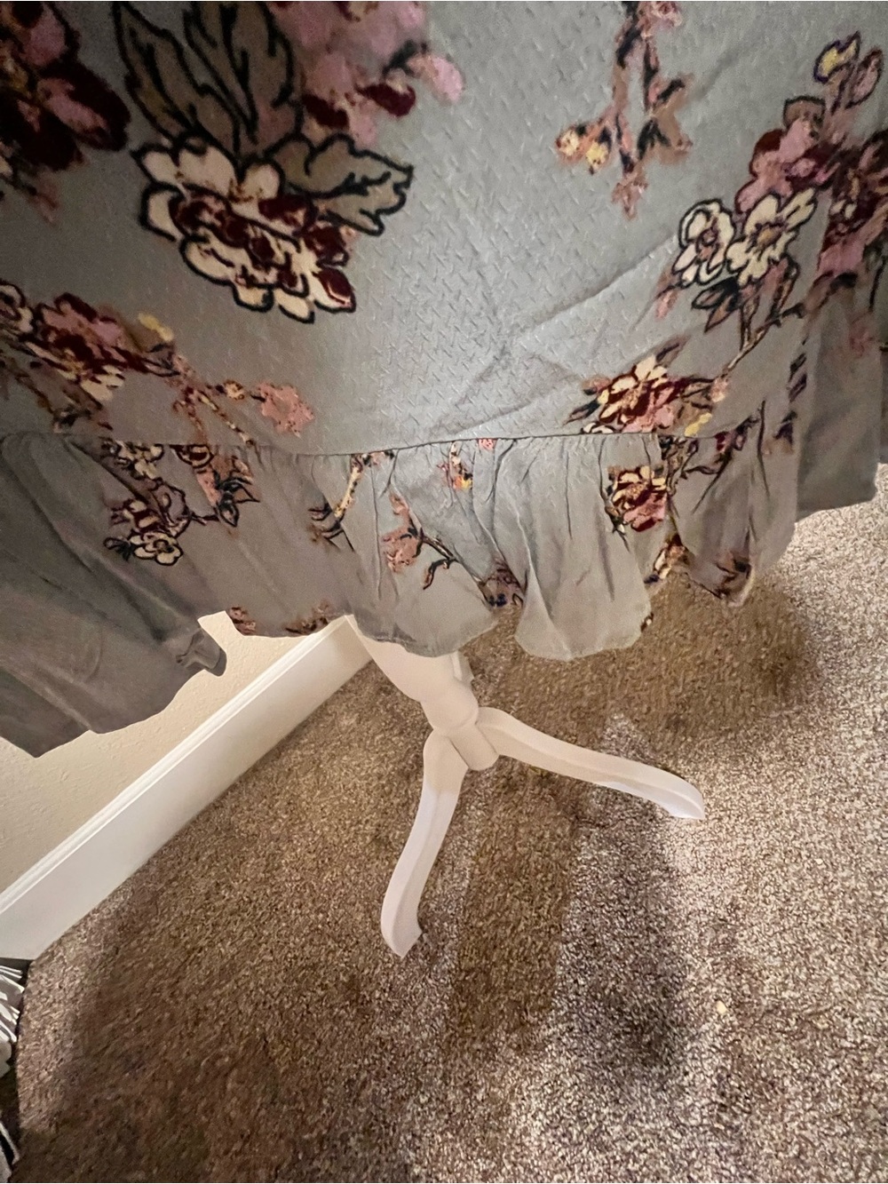 Rewind Gray Midi Dress with Pink Floral Print - Picture 7 of 8